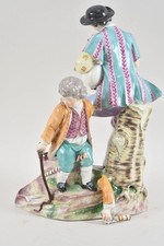 C25H09- Meissen Porzellan Figurengruppe Dudelsackspieler und Knabe um 1770