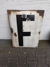Deutsche Bahn DB Emaille Schild gebogen "F" Fernsprecher RAR
