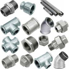 Verzinkt Fitting Temperguss Doppelnippel T-Stück Winkel Muffe Bogen Rohrnippel