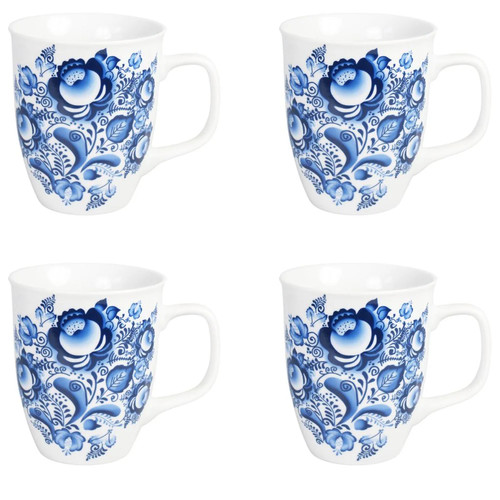 Becher set gzhel 4 stück - becher-set, "gzhel",