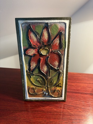 Vintage wandbild relief blume - vintage,