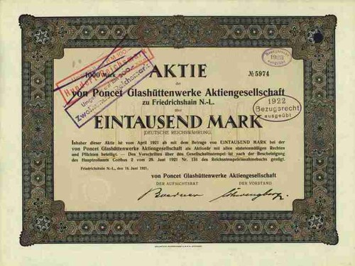 Von poncet glashüttenwerke - von,