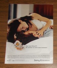 Seltene Werbung SONY ERICSSON Z7 Handy - Sie werden es nicht mehr loslassen 2001