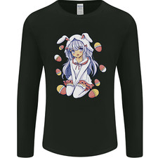 Ostern Anime Mädchen mit Eiern und Hasenohren Herren Langarm T-Shirt
