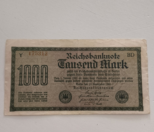 Reichsbanknote 1000 mark - reichsbanknote,