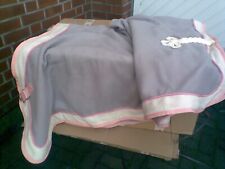 Exklusive Fleece Abschwitzdecke von USG Gr. 125+135 cm Farbe :grau/creme /rosa