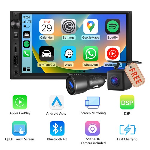 Qled touchscreen doppel din - touchscreen,