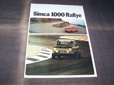 TOPRARITÄT Herrlicher Prospekt Simca 1000 Rallye von 1973 !!!