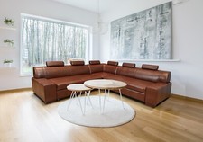 Echtleder Ecksofa 262 x 262 cm