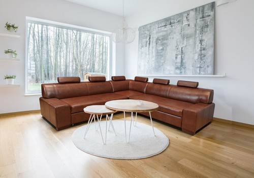 Echtleder ecksofa 262 - 262, cm