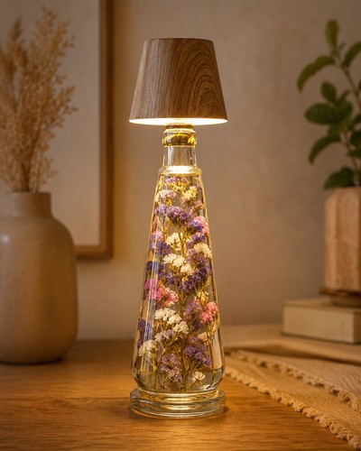 Handgemachte flaschenlampe mit - handgemachte,