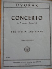 NOTEN für Klavier- Violine: DVORAK Concerto in A minor, op. 53-ed. By I Galamian