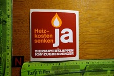 Alter Aufkleber Handwerk Bau Energie Heizung Kamin DIERMAYERKLAPPEN Zugbegrenzer