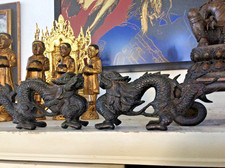 Ein Paar Bronzedrachen (China/Tibet) - sehr schöne Sammlerstücke.