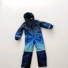 schneeoverall Skianzug mit Kapuze Winteranzug Jungen Mädchen Blau Winddicht 122