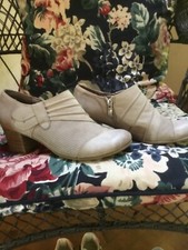 Damenschuhe, Leder, eleganter Hosenschuh, Marco Tozzi, Größe 36, elfenbeinfarbig