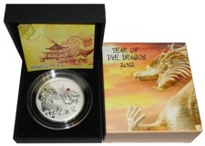 Fidschi 20 Dollars 2 Oz Silbermünze Red Fire Dragon 2012 PP nur 888 Stück RAR