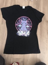 T-Shirt Gothic Emo Punk Dark Damen S Schwarz Kleidung Halloween Horror