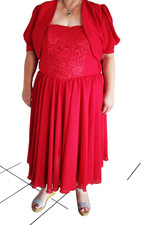 Abendkleid Kleid, Festlich, Gr. 46, Rot, ERE Modelle, mit Bolero Jacke