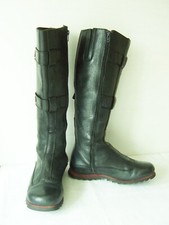 "SNIPE" Gr.38 kniehohe Stiefel- rutschsichere Sohlen Leder schwarz