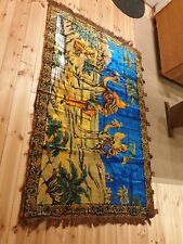 Seidenteppich Wandteppich Webteppich Kamele Alt Vintage 