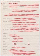 Hobo John Morris Hand Filled Questionnaire 'Bravo' Magazine 1975