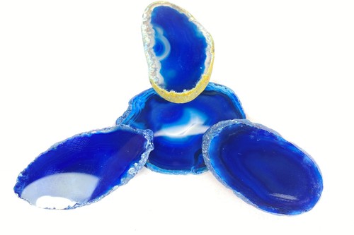 Achatscheiben 4er set blau - achatscheiben,