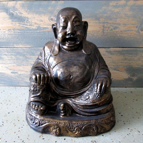 Happy buddha figur bronze - happy,