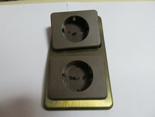 Berker Modul MB Bronze 2-Fach Rahmen mit Braune Steckdosenabdeckung senkrecht 