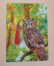 1x Postkarten ELFE und EULE Daniela Drescher Feen  Wald Blüten Beeren Eichhörnch