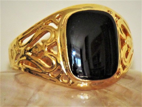 Onyx ring massiv herrenring - onyx,