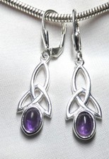 💜Ohrhänger 925 Silber Klappbrisur, keltischer Knoten Amethyst– Unikat💜