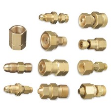 Gasflasche auf Regler Messing