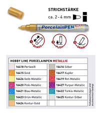 Porzellanmaler metallic, Glasmaler metallic, Porzellanmalstifte, Glasmalstifte
