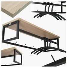 Garderobe Sonoma Eiche - inkl. 3 Kleiderbügel aus Metall - Schwarz