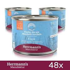 48 x Herrmanns Katzenfutter Fisch mit Grünlippmuschelpulver 200Gr MHD ABGELAUFEN