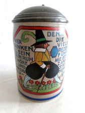 Alter bierkrug mit zinndeckel - bierkrug,