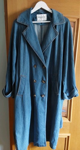 Damen jeans trenchcoat blau - damen,