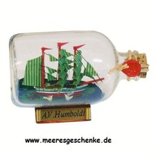 Maritime Deko mit Flaschenschiff / Buddelschiff  A. v. Humboldt ca. 9 x 6 cm