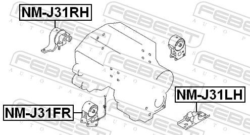 Febest scharnier motorhaube - scharnier,,