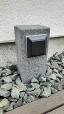 Gartensteckdose  Außensteckdose Granit Anthrazit  Palisade Steckdose Naturstein