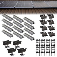 Trapezblechdach Montageset für 4 Module Trapezblech Solarmodul PV Alu 0 % Mwst.