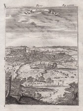 Paris city vue gravure estampe