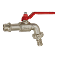 Riegler Kugelauslaufhahn Hahn Messing vernickelt G 1 AG DN 25 Schlauchtülle     