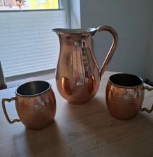 KUPFERKANNE MIT 2  BECHER FÜR kalt Getränke 