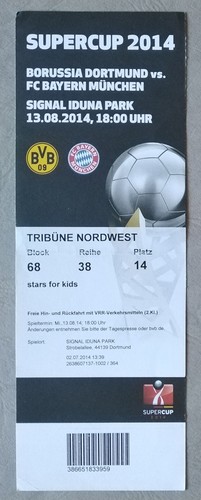 Ticket supercup 2014 - ticket, borussia