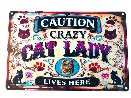 Crazy catlady blechschild - catlady,