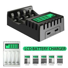 Universal Akku Ladegerät für AA/AAA Akkus NiMH Batterieladegerät USB 4 SlotsnyAF