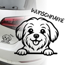 Malteser Hund Auto Aufkleber | Wunschname | Personalisiert DOG | Sticker 727