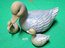 #352 - Keramik  Deko Ente mit 2 Kücken - Handmade - Alt aus Sammlungsauflösung -